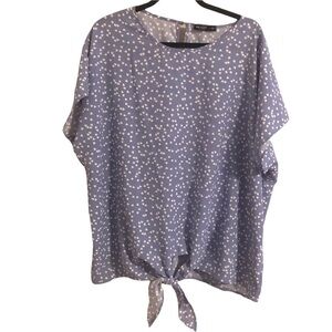 Shein 4xl heart print blue women blouse